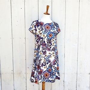 Betsey Johnson Floral Print A Line Shift Dress Size 8